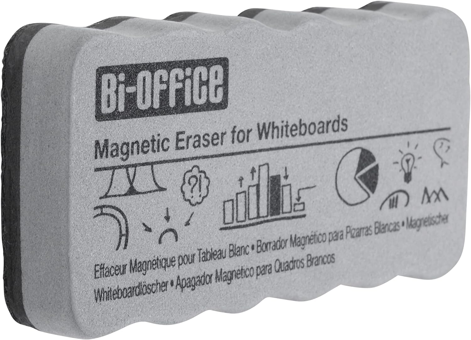 Bi-Office Light Weight Magnetic Board Eraser, Grey