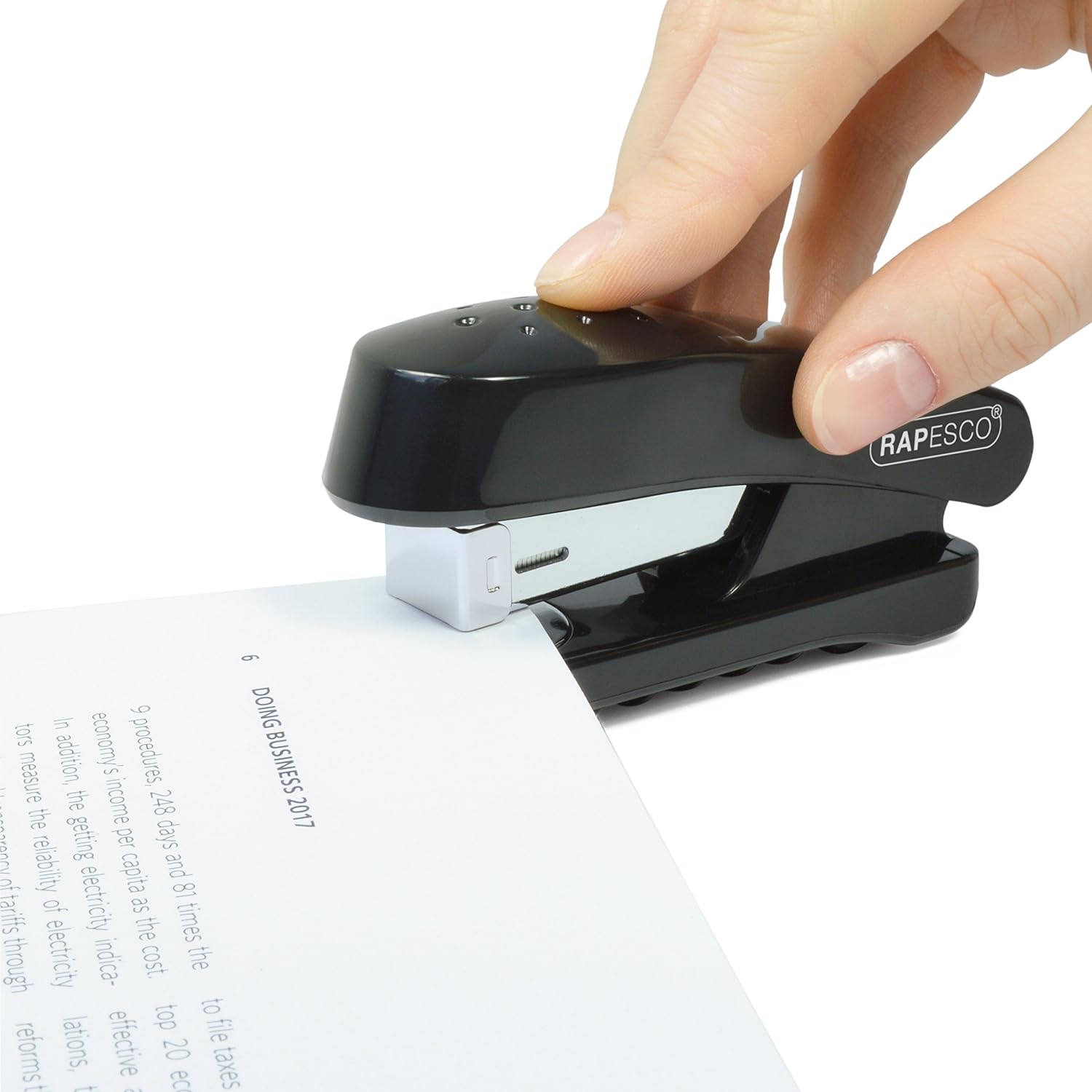 Rapesco R53800B1 Snapper Half-Strip Stapler, 20 Sheet Capacity