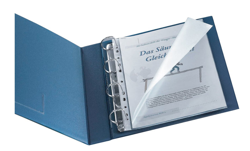Q-Connect A4 Glossy Top/Left Side-Opening Punched Pocket Polypropylene (Pack of 25), blue