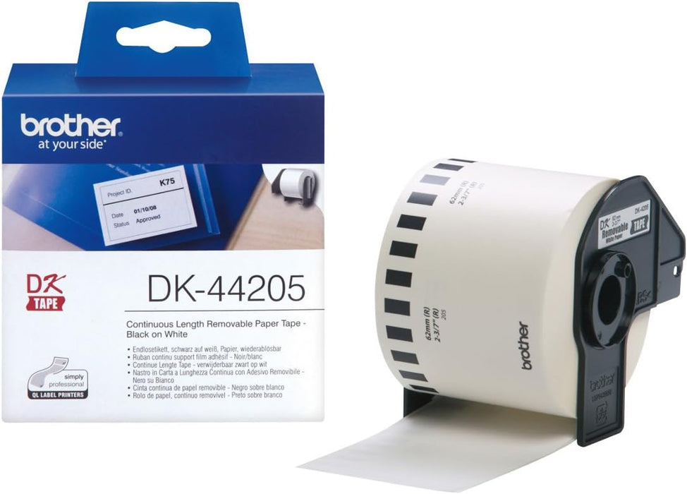 Brother DK44205 Removable White Paper