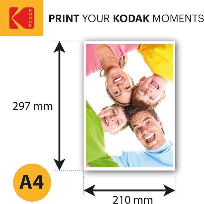 Kodak Glossy Photo Paper A4 Size 240gsm | Premium High Gloss Photo Paper for Inkjet Printers (A4 - 50 Sheets) A4-240gsm