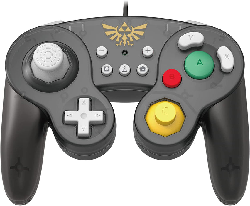 HORI Battle Pad (Zelda) Controller im GameCube Stil für Nintendo Switch - Offiziell Lizenziert Zelda - Schwarz Kabelgebundene Gamecube Nintendo Switch Controller Single