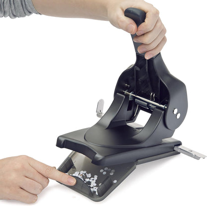 Rapesco 1015 ALU 65 Metal 2-Hole Punch, 65 Sheet Capacity, Black
