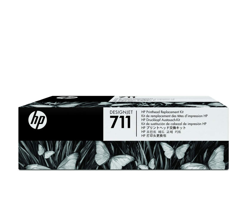 HP 711 C1Q10A Original DesignJet Printhead Replacement Kit, for HP DesignJet T120, T125, T130, T520, T525, T530 Large Format Printers, with Original HP 711 Cartridges Black, Cyan, Magenta, Yellow DesignJet Black/Cyan/Magenta/Yellow