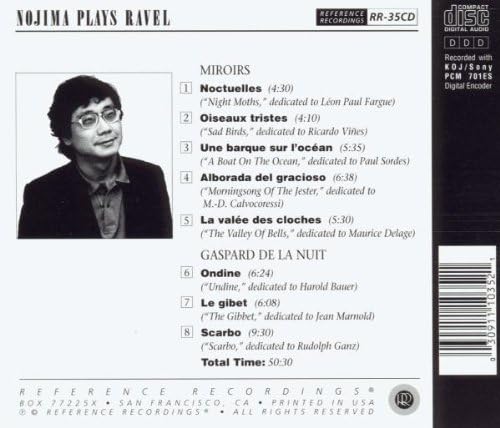 Nojima Plays Ravel - Miroirs/gaspard De La Nuit