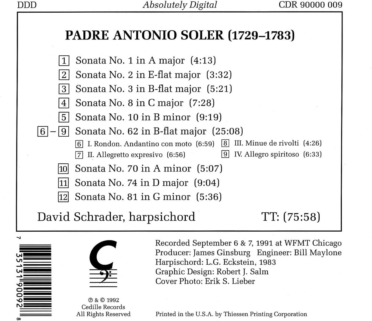 Harpsichord Sonatas (Schrader)