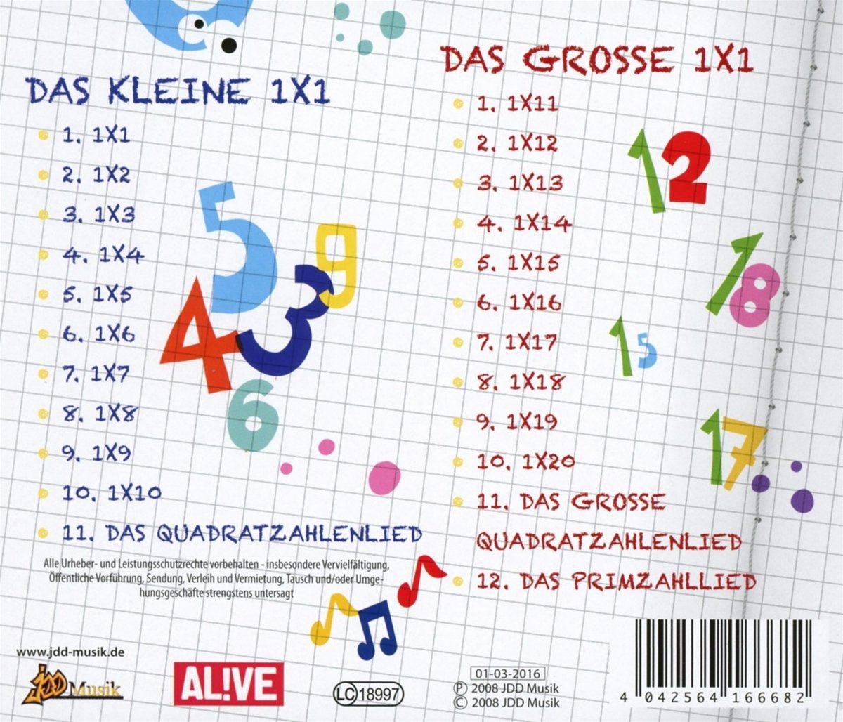 JUNGE DICHTER UND DENKER - DAS KLEINE 1X1 UND DAS GROBE 1X1