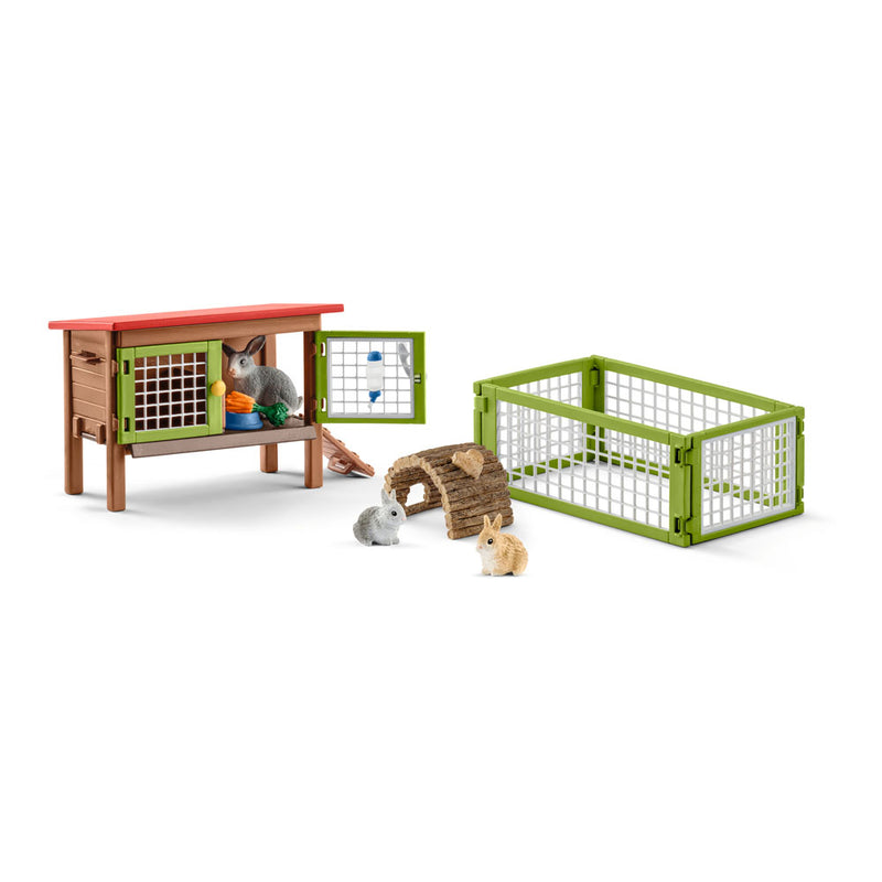 SCHLEICH Farm World Rabbit Hutch Toy Playset, Multi-colour (42420)