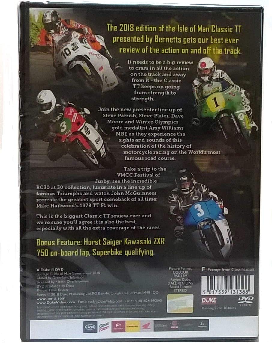 CLASSIC TT ISLE Of MAN 2018 DVD - Official Review IOM by Duke - NEW