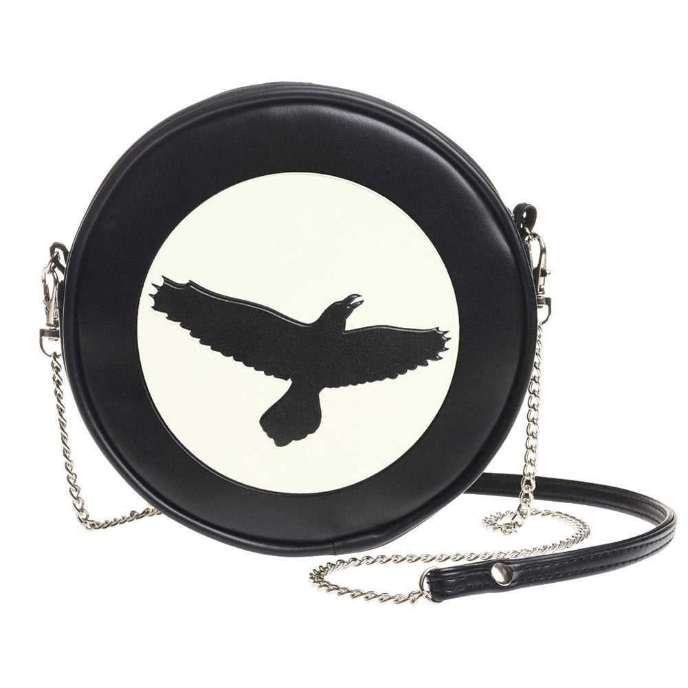 Alchemy Raven Cross Round Black Purse Shoulder Bag Alternative Bold Gothic