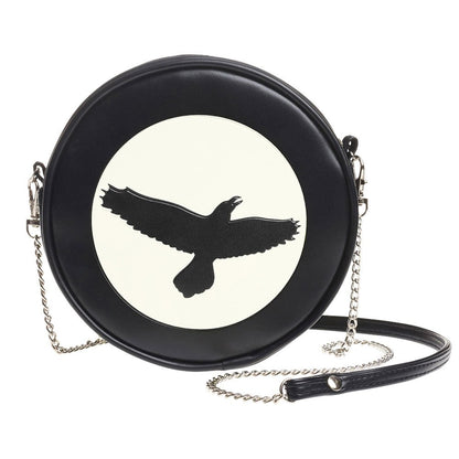 Alchemy Raven Cross Round Black Purse Shoulder Bag Alternative Bold Gothic