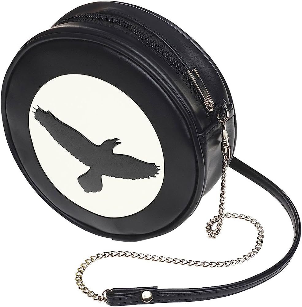 Alchemy Raven Cross Round Black Purse Shoulder Bag Alternative Bold Gothic