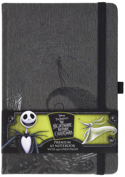 Disney The Nightmare Before Christmas Notebook (Spiral Hill Moonlight Design) A5 Writing Pad - Official Merchandise