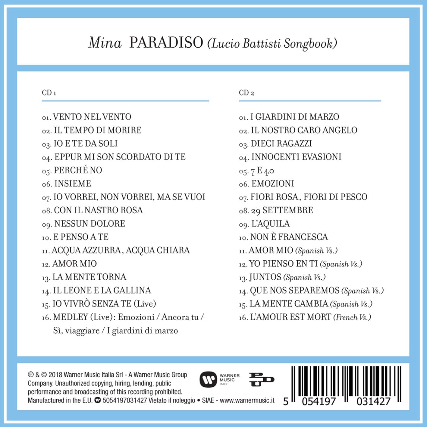 Paradiso: Lucio Battisti Songbook