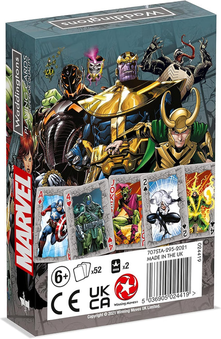 Waddingtons Number 1 Marvel Universe Playing Card Game, play with your favourite superheroes including Iron Man, Spider-Man and Captain America, gift and toy for boys, girls and adults Aged 6 plus