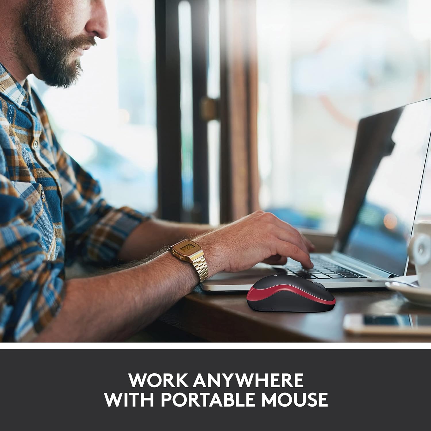 Logitech M185 Wireless Mouse, 2.4GHz with USB Mini Receiver, 12-Month Battery Life, 1000 DPI Optical Tracking, Ambidextrous, Compatible with PC, Mac, Laptop