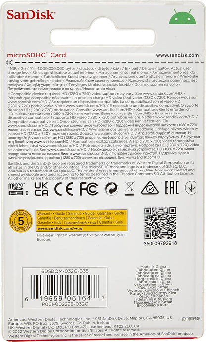 SanDisk microSDHC Speicherkarte 32 GB (Für Smartphone und Tablet, mehr Musik, Fotos und Videos, einfache Übertragung von Daten
