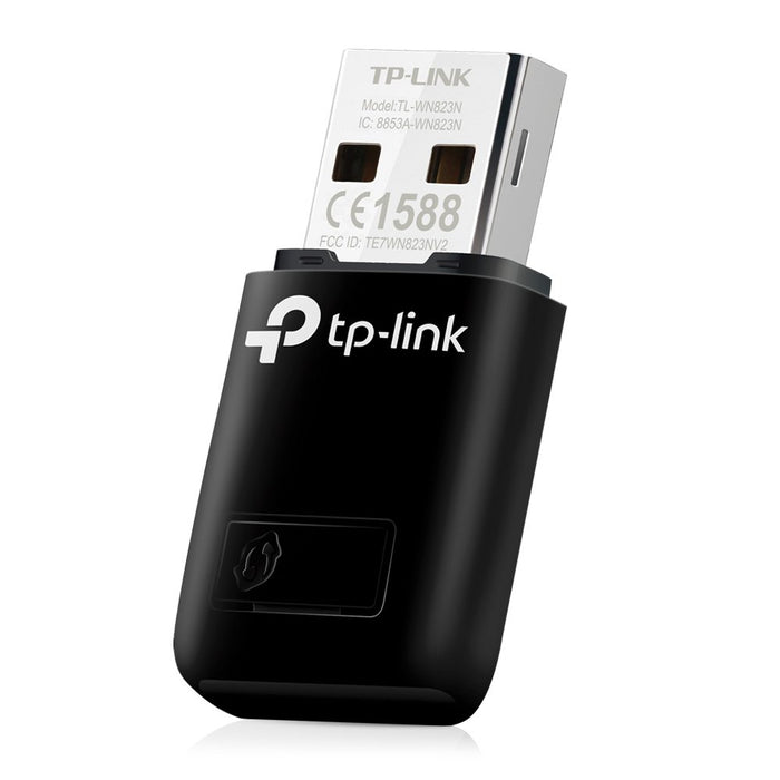 TP-Link 300Mbps Mini Wireless N USB WiFi Adapter, ideal for smooth HD video, voice streaming and online gaming,USB 2.0, Supports Windows 10/8.1/8/7/XP, Mac OS, Linux(TL-WN823N) N300 Mbps Exquisite