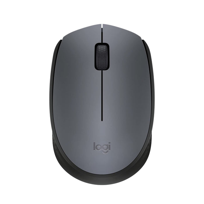 Logitech M170 Wireless Mouse, 2.4 GHz with USB Nano Receiver, Optical Tracking, 12-Months Battery Life, Ambidextrous, PC / Mac / Laptop - Black/Grey