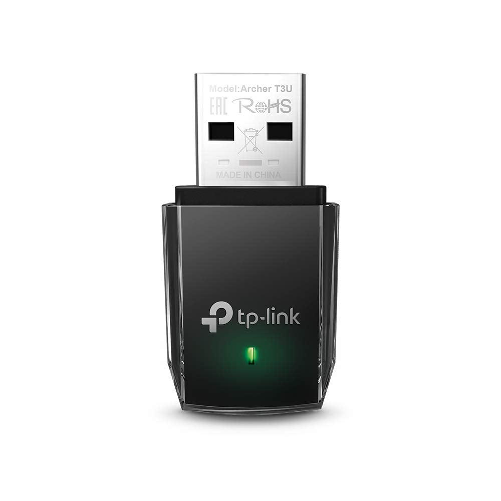 TP-Link 1300 Mbps High Gain Wireless Dual Band USB Adapter, 3dBi Dual Omni Directional Antenna, Supports Windows 11/8.1/8/7/XP, Mac OS, Linux (Archer T3U