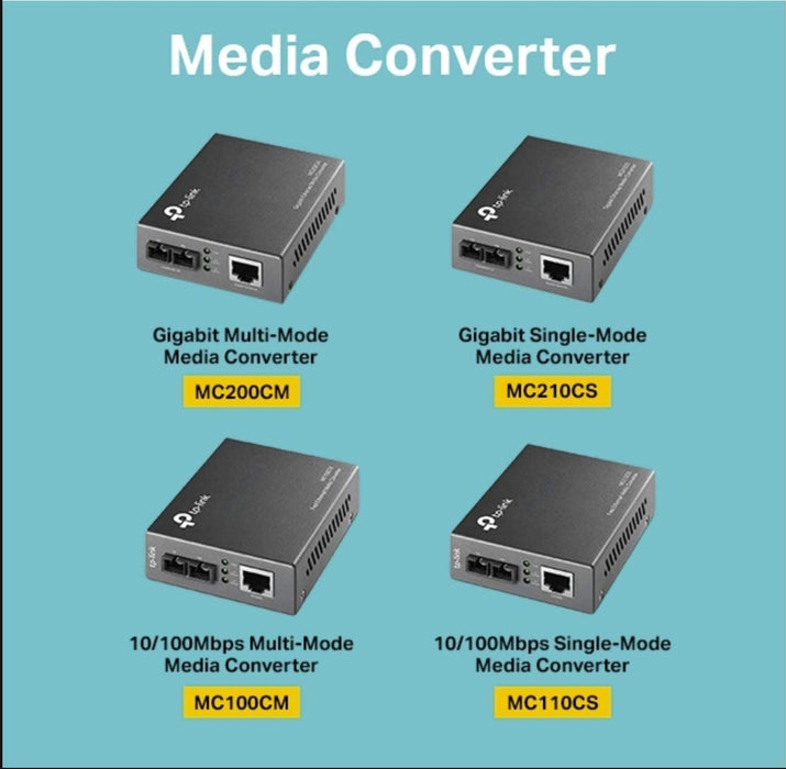 TP-Link 10/100M RJ45 to 100M Full-Duplex Multi-Mode SC Fiber Converter ( MC100CM)