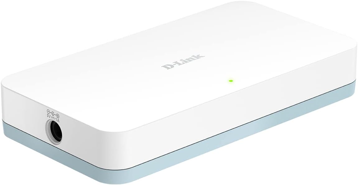 D-Link DGS-1008D 8-Port Gigabit Desktop Switch, Hub, Internet Splitter, Metal, Fanless, Plug and Play, UK Model