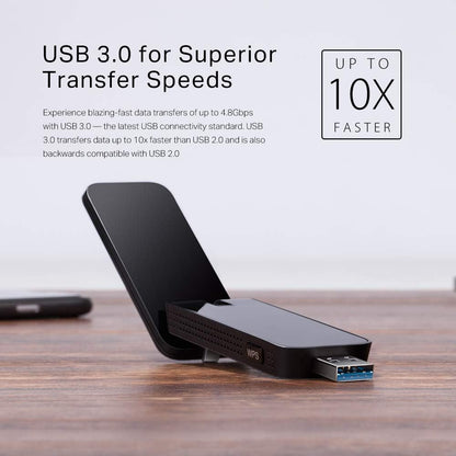 TP-Link Wi-Fi Dongle AC1300 Wireless Dual Band USB Wi-Fi Adapter for PC Desktop Laptop Tablet (Supports Windows XP/7/8/8.1/10/11 and Linux, USB 3.0) (Archer T4U) AC1300 Mbps High Gain