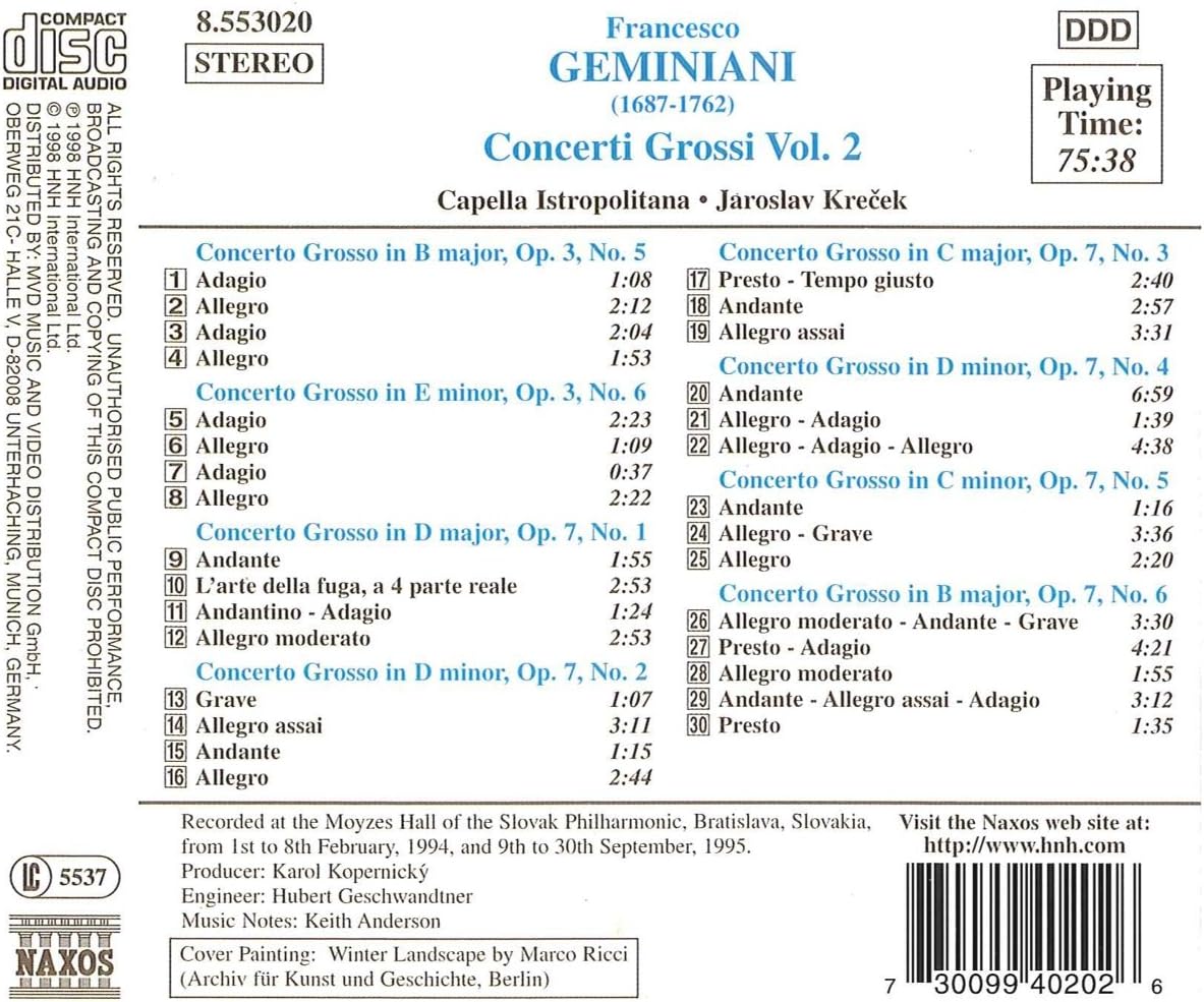 Concerti Grossi (Krcek, Capella Istropolitana)