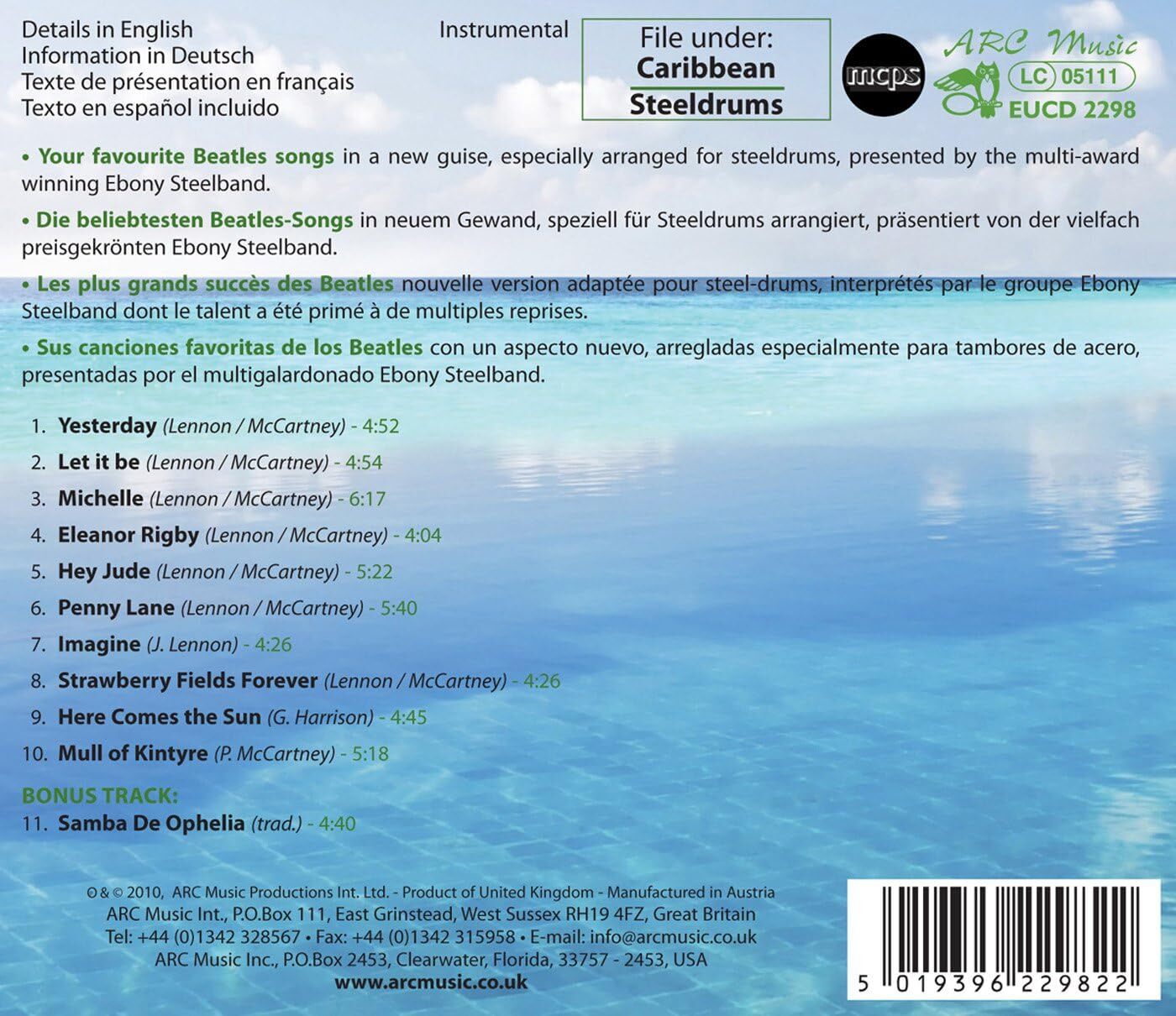 Carribean Steeldrums: Popular Beatles Songs