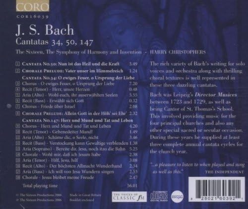 Cantatas 34, 50, 147 (Christophers, the Sixteen, Fisher)
