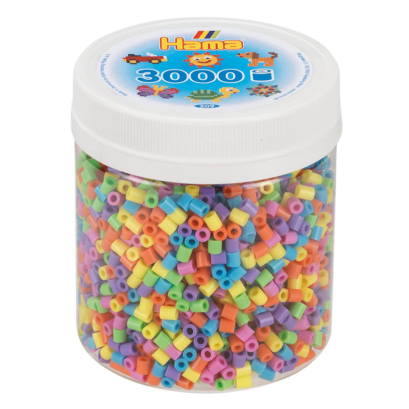 Hama 209-50 3,000 Midi Beads-Pastel Mix, Multicolour, One Size