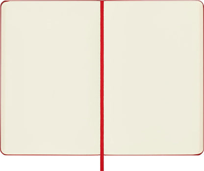 Moleskine Classic Plain Paper Notebook, Hard Cover and Elastic Closure Journal, Color Scarlet Red, Size Medium 11.5 x 18 cm, 208 Pages Scarlet Red Medium Plain