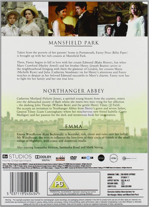 The Jane Austen ITV Collection - Mansfield Park / Northanger Abbey / Emma (3 Disc Box Set)