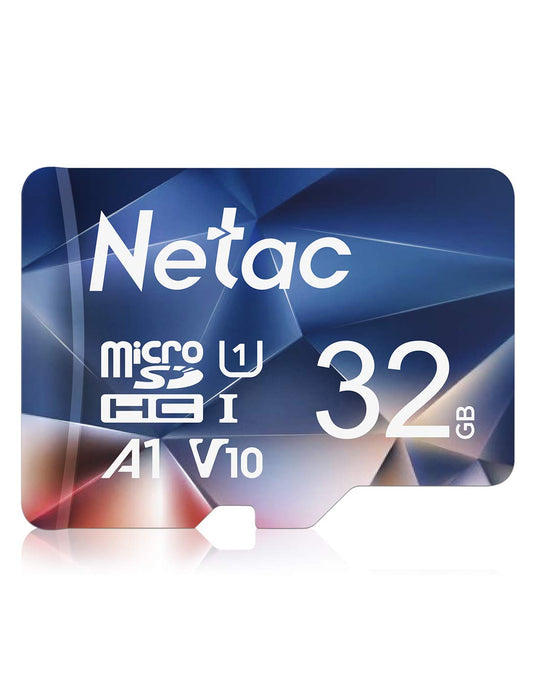 Netac 32GB Micro SD Geheugenkaart/kaarten - Micro SD Card voor Camera/Smartphone/Raspberry pi/Fire Tablet/Switch/Drone - UHS-1, Class 10, Full HD, U1, V10, A1, Waterdicht 32GB 1 verpakking