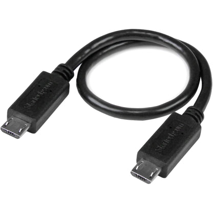 StarTech.com 8in Micro USB to Micro USB Cable - Male to Male - Micro USB OTG Cable for Your Mobile Device (UUUSBOTG8IN