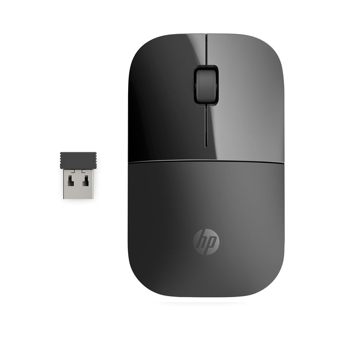 HP Z3700 Black 2.4GHz USB Slim Wireless Mouse with Blue LED 1200 dpi Optical Sensor, Up to 16 Months Battery Life Black Single Mouse