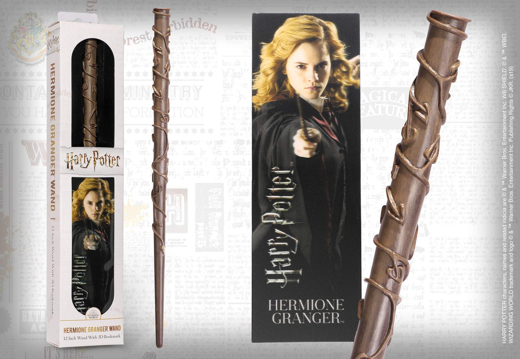 The Noble Collection Harry Potter - Hermione Granger Pvc Wand and Prismatic Bookmark