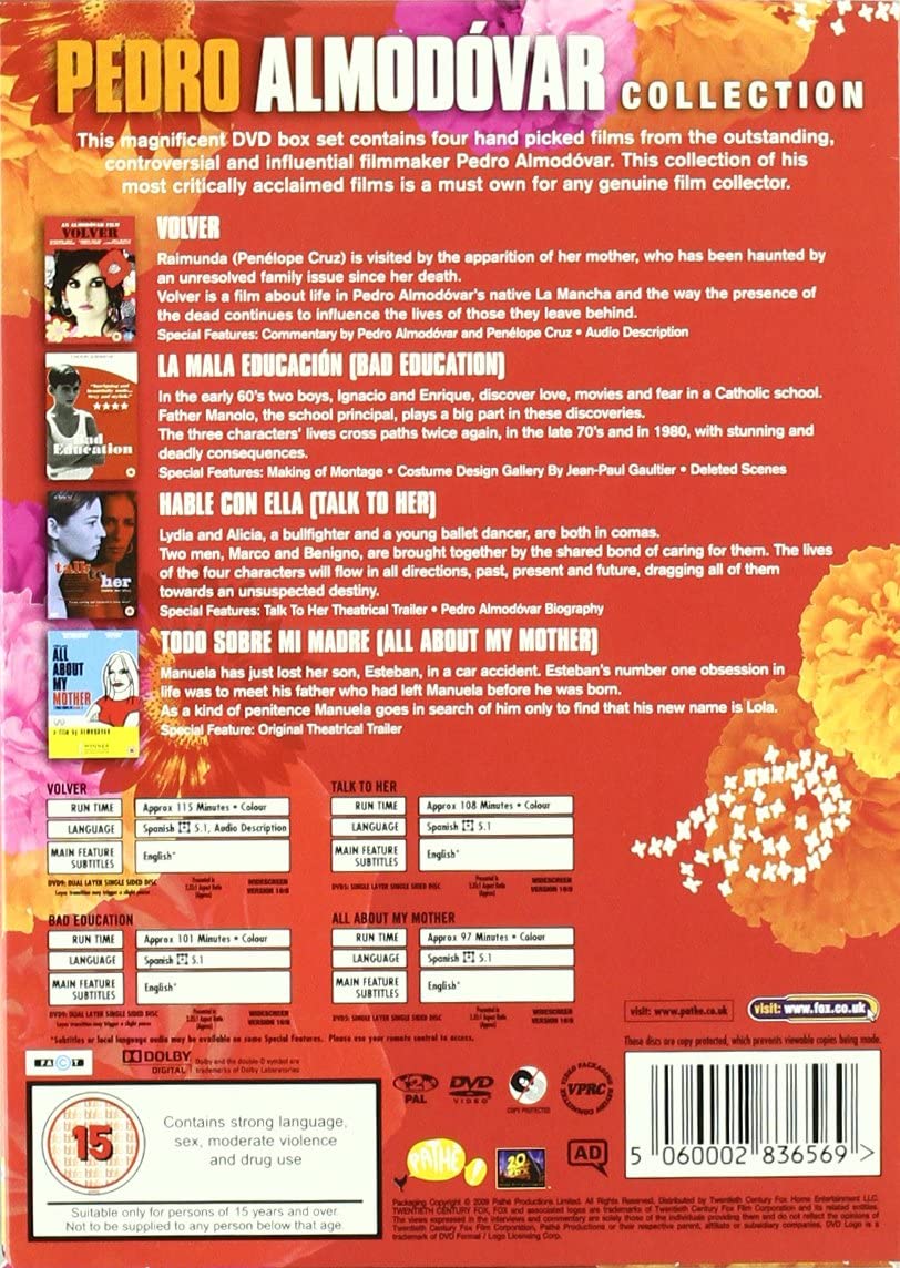 Pedro Almodovar Collection - Volver, All About My Mother, Bad Education, Talk To Her