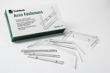 Rexel Twinlock Fastener 2-Piece Filing Clip - Pack of 50