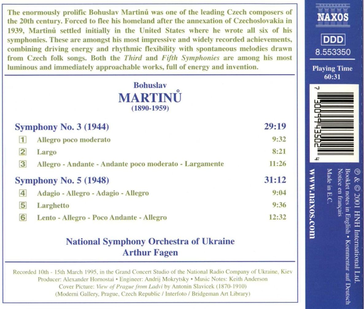 Symphonies Nos. 3 and 5 (Nso of Ukraine, Fagen)