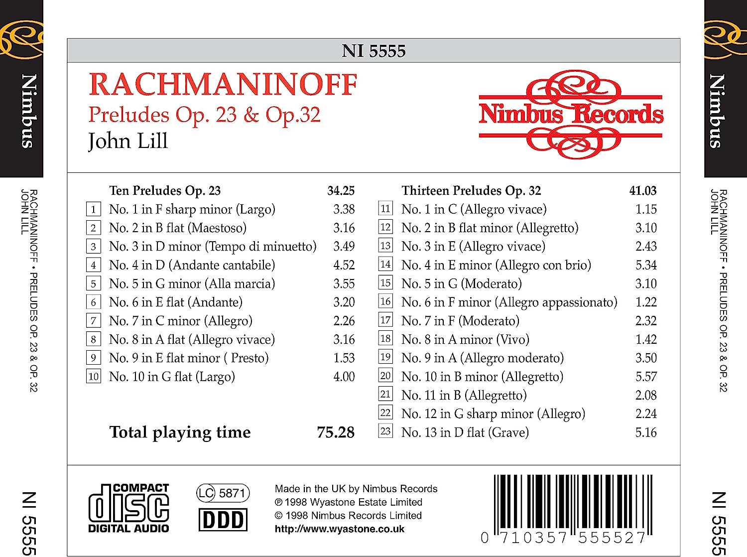 Preludes Op. 23 and Op. 32, (Lill)