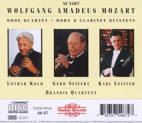 Oboe Quartet/horn Quintet/clarinet Quintet (Brandis Quartet)
