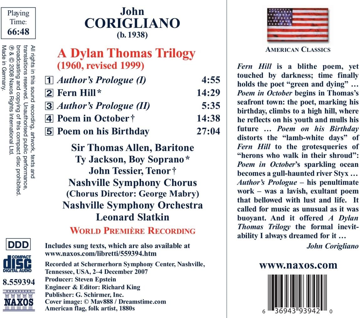 Dylan Thomas Trilogy, A (Slatkin, Nashville So)