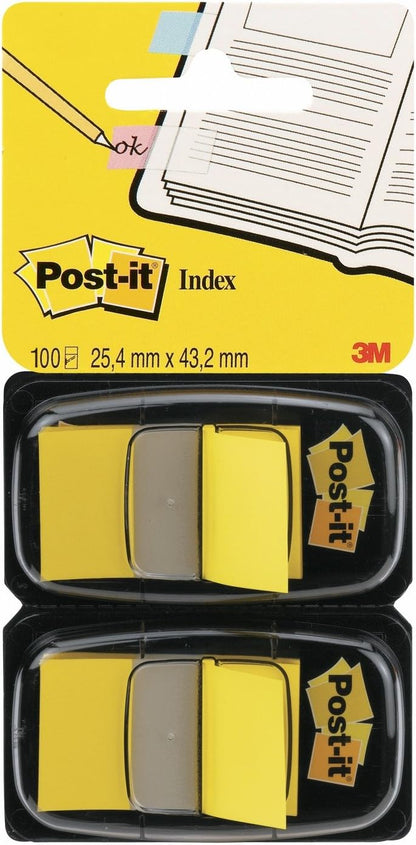 Post-it Index Flags - Dual Pack 25mm - Yellow (50 Flags x 2