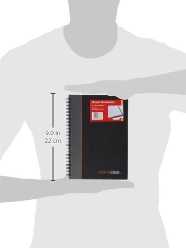 Collins Ideal A5 Manuscript Book Wire Feint Ruled- 192 Pages - 468W, Black