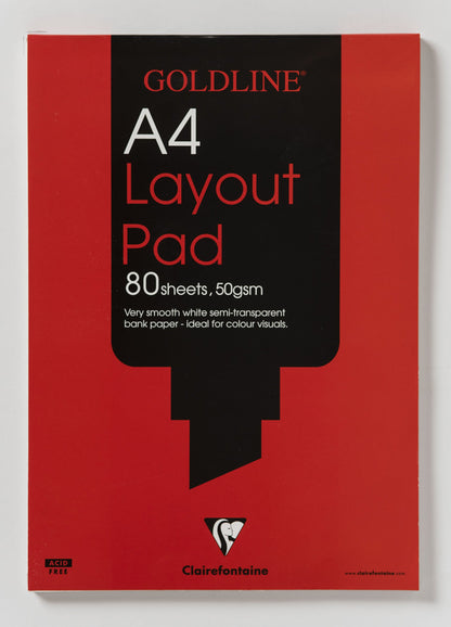Clairefontaine - Ref GPL1A4Z - Goldline Layout Pad (Contains 80 Sheets) - A4 (210 x 297mm) in Size, 50gsm Paper, FSC-Certified, Degree of Transparency, Acid Free