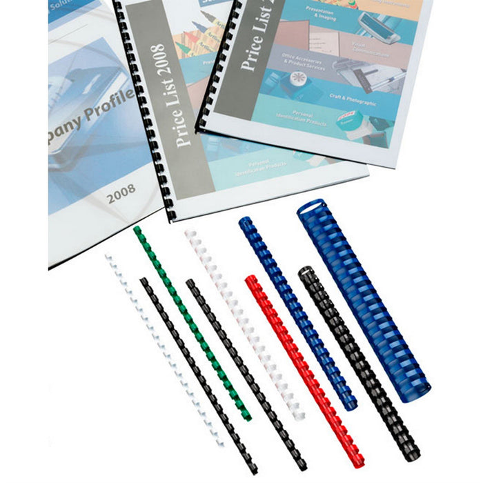 GBC CombBind Binding Combs, 8 mm, 45 Sheet Capacity, A4, 21 Ring, Blue, Pack of 100, 4028234