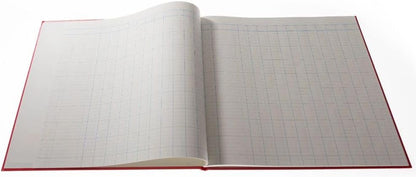 Collins Debden Ltd 061322 150 Series Cathedral Analysis Book, 12 Cash Columns, 297 x 315 mm, 96 Pages, Red