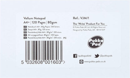 Pukka Pad Notebook Wirebound Vellum 80gsm Ruled and Margin 120 Pages A4 Ref VJM/1