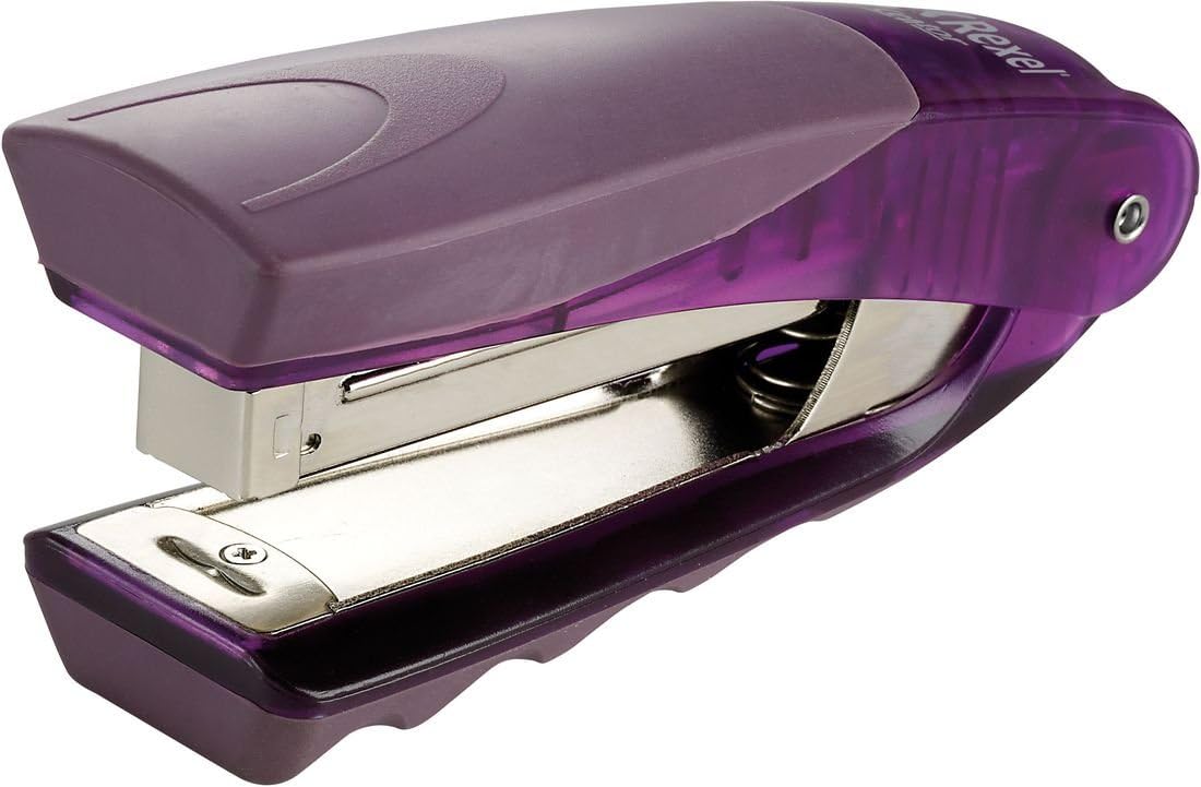 Rexel Centor Half Strip Stapler, 25 Sheet Capacity, Uses 24/6 and 26/6 Staples, Includes Staples, Metal Body, Purple, 2101014